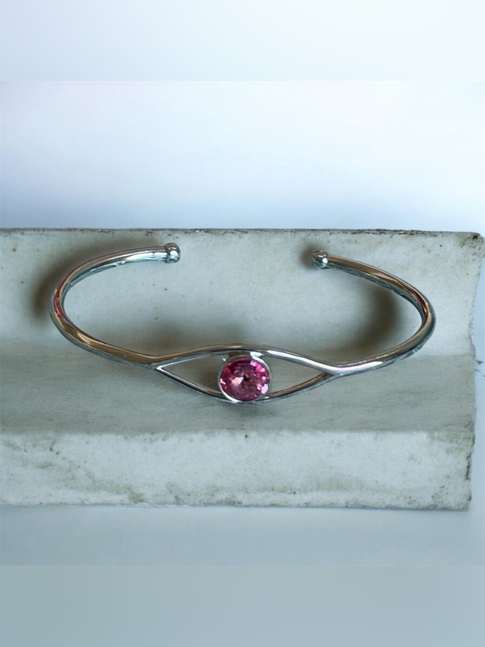 Laura Janelle SLEEK Cuff Bracelet Silver Tone Swarovski Crystals NWT New